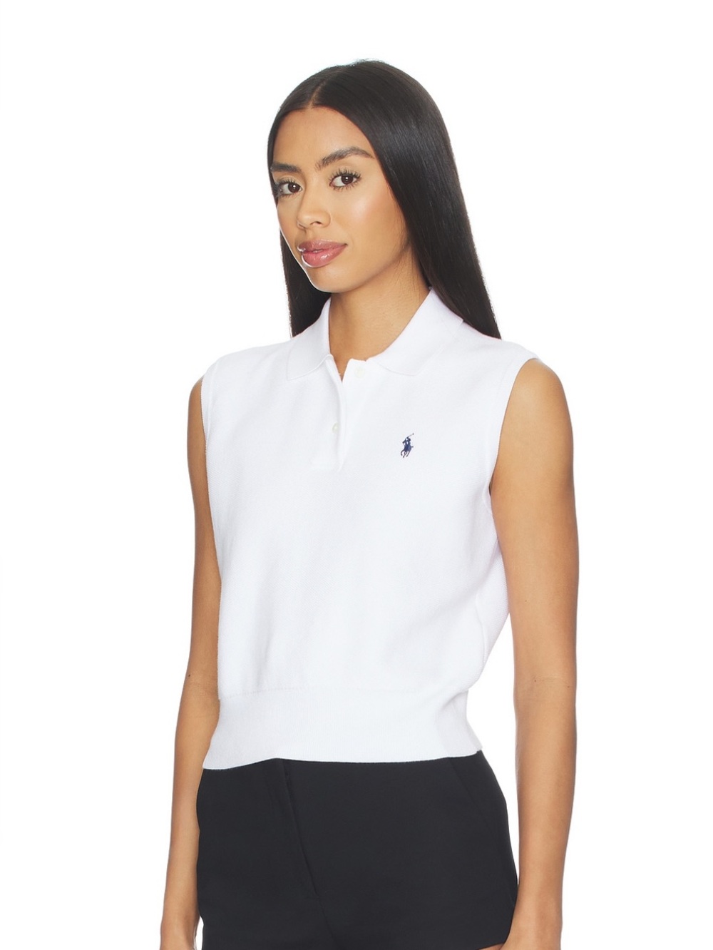 Polo Ralph Lauren Pima Cotton Sleeveless Polo in White